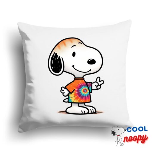 Latest Snoopy Tie Dye Square Pillow 1