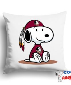 New Snoopy Florida State Seminoles Logo Square Pillow 1