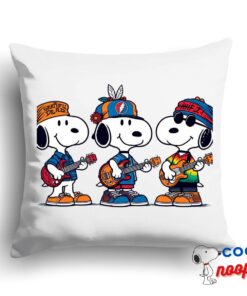 New Snoopy Grateful Dead Rock Band Square Pillow 1