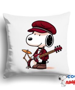 New Snoopy Maroon Pop Band Square Pillow 1
