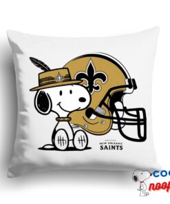 New Snoopy New Orleans Saints Logo Square Pillow 1