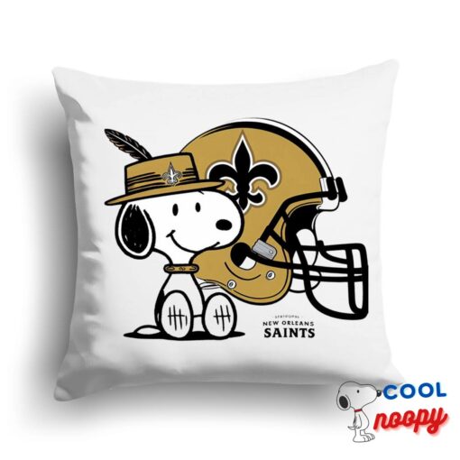 New Snoopy New Orleans Saints Logo Square Pillow 1