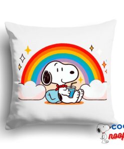 New Snoopy Rainbow Square Pillow 1