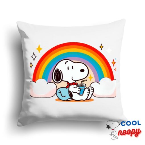 New Snoopy Rainbow Square Pillow 1