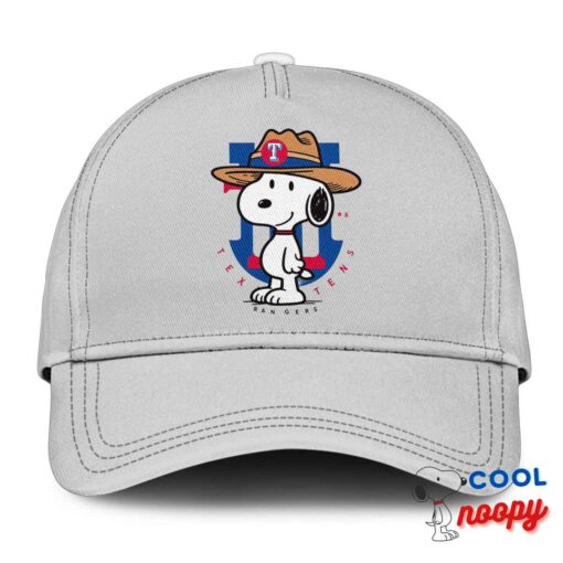 New Snoopy Texas Rangers Logo Hat 3