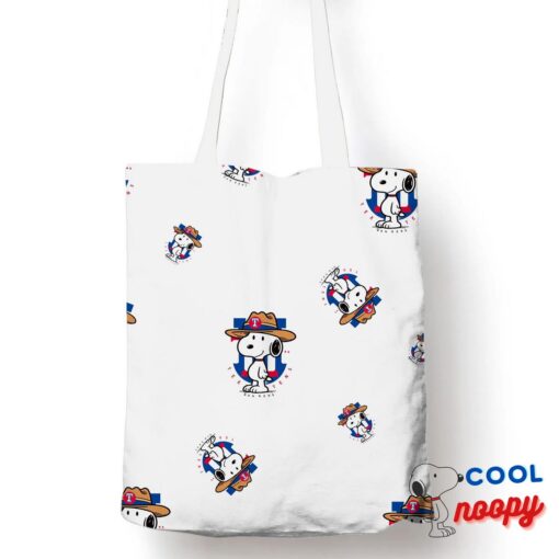 New Snoopy Texas Rangers Logo Tote Bag 1