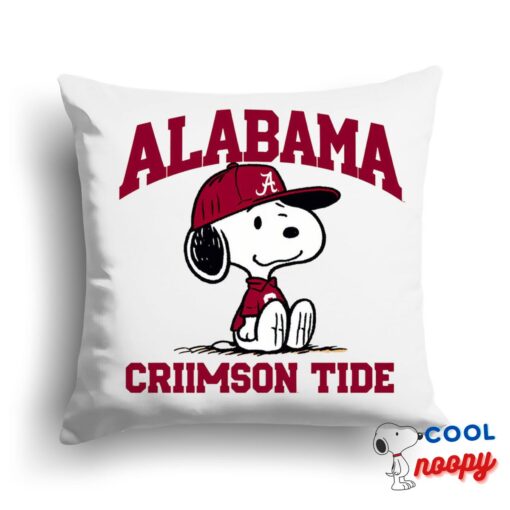 Novelty Snoopy Alabama Crimson Tide Logo Square Pillow 1