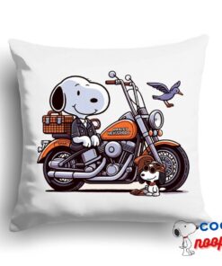 Novelty Snoopy Harley Davidson Square Pillow 1