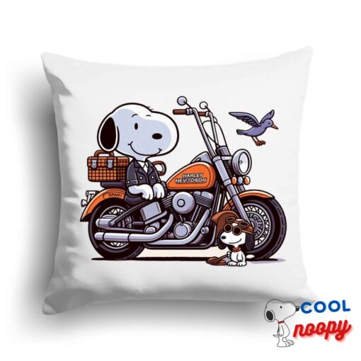 Novelty Snoopy Harley Davidson Square Pillow 1