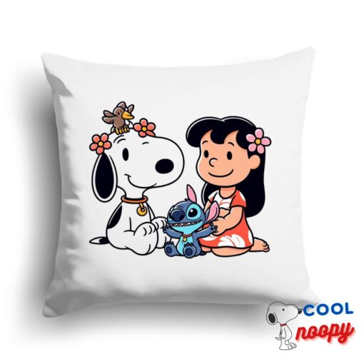 Novelty Snoopy Lilo Stitch Square Pillow 1