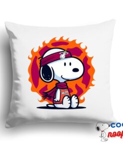 Novelty Snoopy Miami Heat Logo Square Pillow 1
