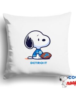 Outstanding Snoopy Detroit Lions Logo Square Pillow 1