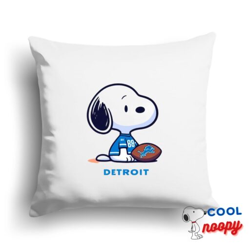 Outstanding Snoopy Detroit Lions Logo Square Pillow 1