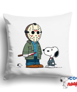 Outstanding Snoopy Friday The 13th Movie Square Pillow 1
