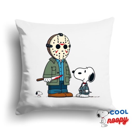 Outstanding Snoopy Friday The 13th Movie Square Pillow 1