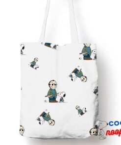 Outstanding Snoopy Friday The 13th Movie Tote Bag 1