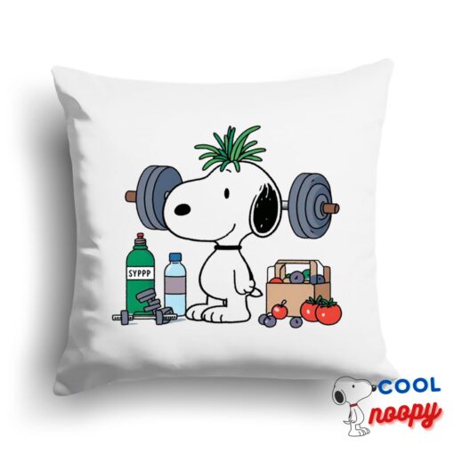 Outstanding Snoopy Gym Square Pillow 1
