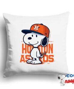 Outstanding Snoopy Houston Astros Logo Square Pillow 1
