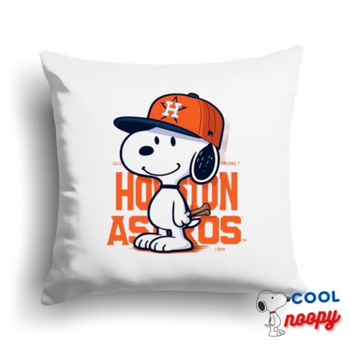 Outstanding Snoopy Houston Astros Logo Square Pillow 1
