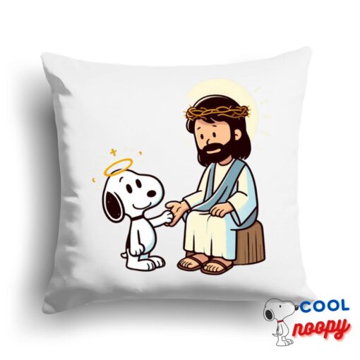 Outstanding Snoopy Jesus Square Pillow 1