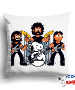Outstanding Snoopy Metallica Band Square Pillow 1