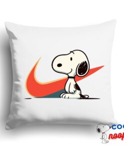Outstanding Snoopy Nike Logo Square Pillow 1
