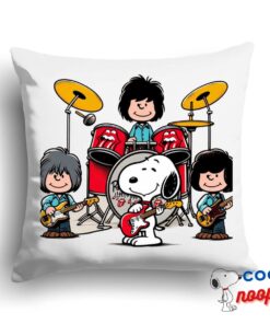 Outstanding Snoopy Rolling Stones Rock Band Square Pillow 1
