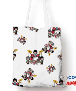 Outstanding Snoopy Rolling Stones Rock Band Tote Bag 1