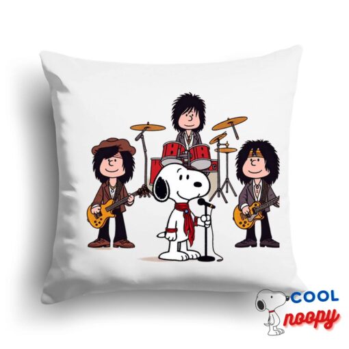 Perfect Snoopy Aerosmith Rock Band Square Pillow 1