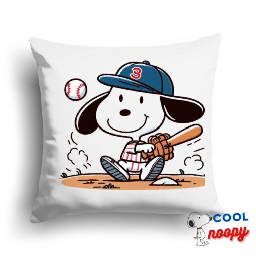 Perfect Snoopy Baseball Square Pillow 1