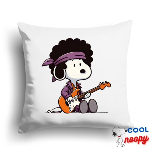 Perfect Snoopy Jimi Hendrix Square Pillow 1