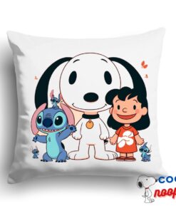 Perfect Snoopy Lilo Stitch Square Pillow 1