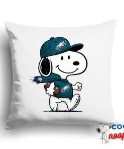 Perfect Snoopy Philadelphia Eagles Logo Square Pillow 1