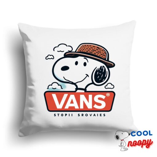Perfect Snoopy Vans Logo Square Pillow 1