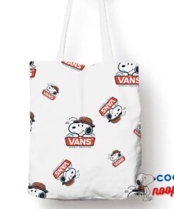 Perfect Snoopy Vans Logo Tote Bag 1