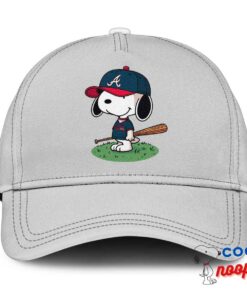 Playful Snoopy Atlanta Braves Logo Hat 3
