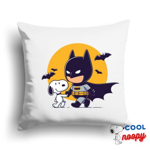 Playful Snoopy Batman Square Pillow 1
