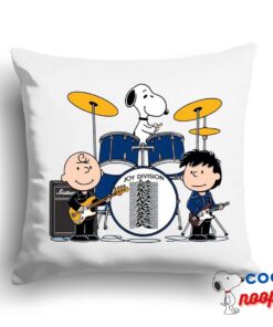 Playful Snoopy Joy Division Rock Band Square Pillow 1