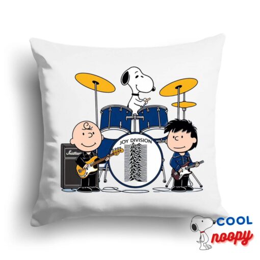Playful Snoopy Joy Division Rock Band Square Pillow 1
