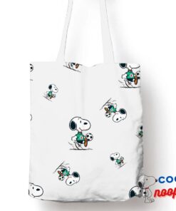 Playful Snoopy Soccer Tote Bag 1