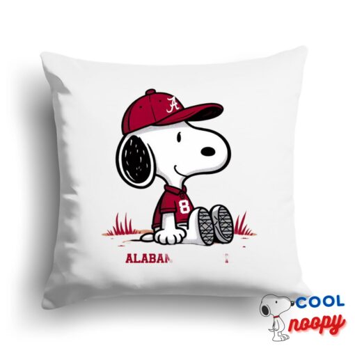 Radiant Snoopy Alabama Crimson Tide Logo Square Pillow 1