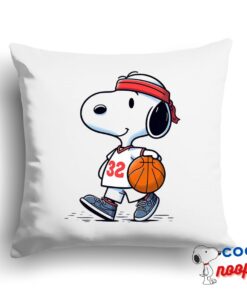 Radiant Snoopy Basketball Square Pillow 1
