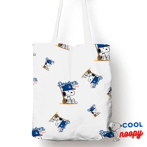 Radiant Snoopy Los Angeles Dodger Logo Tote Bag 1