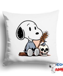 Radiant Snoopy Skull Square Pillow 1