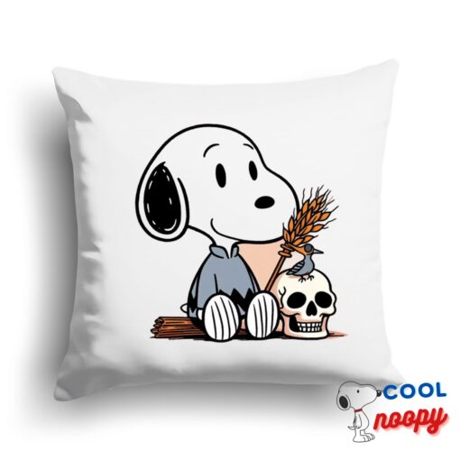 Radiant Snoopy Skull Square Pillow 1