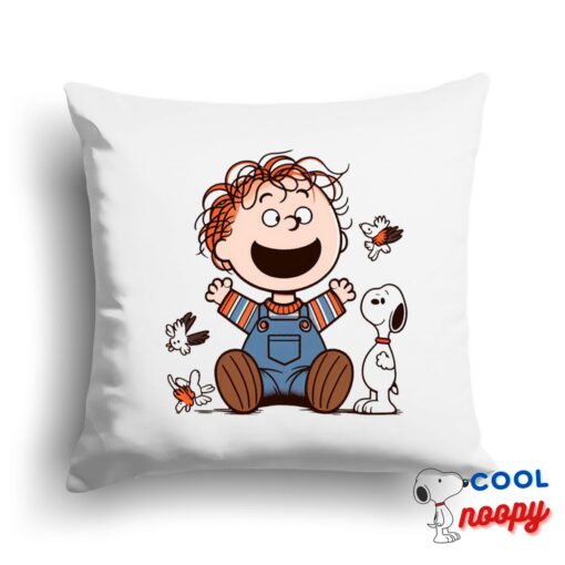 Rare Snoopy Chucky Movie Square Pillow 1