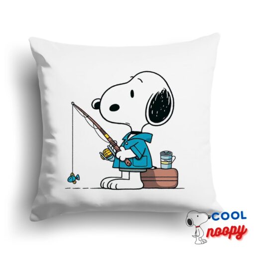 Rare Snoopy Fishing Square Pillow 1