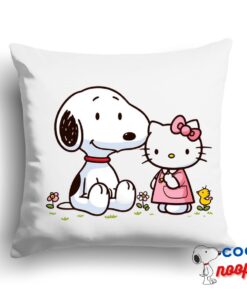 Rare Snoopy Hello Kitty Square Pillow 1