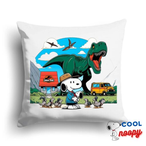 Rare Snoopy Jurassic Park Square Pillow 1