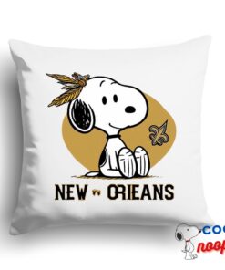Rare Snoopy New Orleans Saints Logo Square Pillow 1